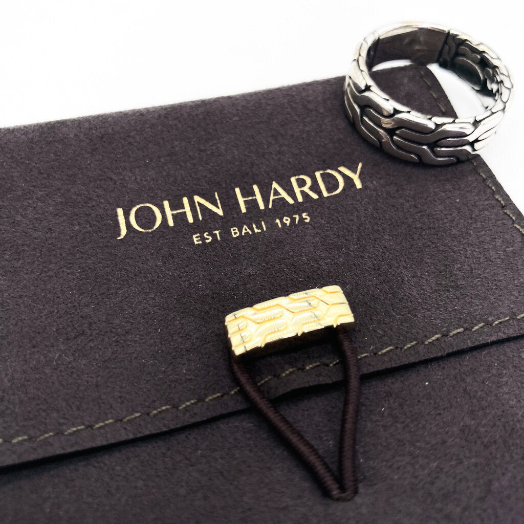 John Hardy Silver 'Carved Chain Band' Ring