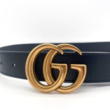 Load image into Gallery viewer, Gucci Marmont Double G Leather Belt Size 32