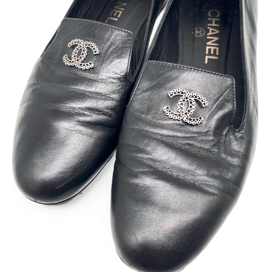Leather CC Logo Loafers Size 37.5