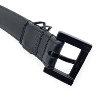 Load image into Gallery viewer, Yves Saint Laurent Cassandre Black Leather Belt