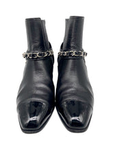 Load image into Gallery viewer, CC Logo Lambskin & Patent Boots Size 39C