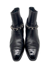 Load image into Gallery viewer, CC Logo Lambskin & Patent Boots Size 39C