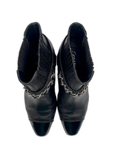 Load image into Gallery viewer, CC Logo Lambskin & Patent Boots Size 39C