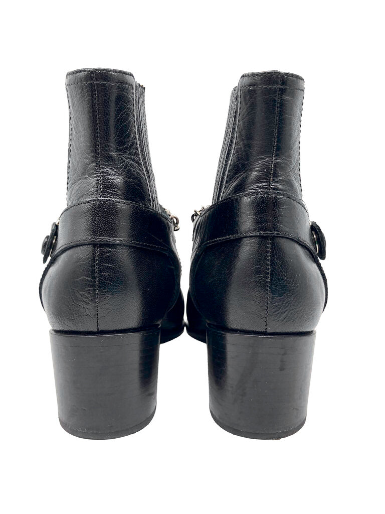 CC Logo Lambskin & Patent Boots Size 39C