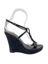 Load image into Gallery viewer, Espadrille & Leather Wedges Size 40