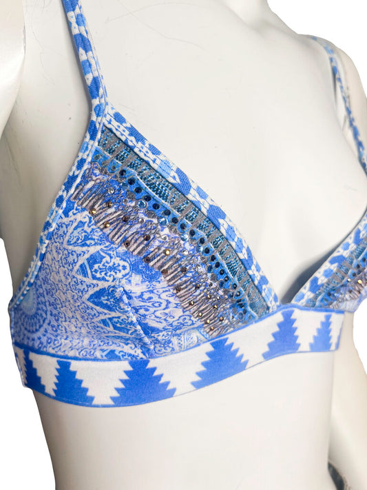 Blue/White Bralette Size 10