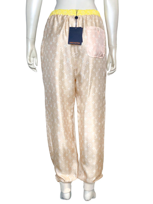 Monogram Silk Pajama Style Pants Size 40