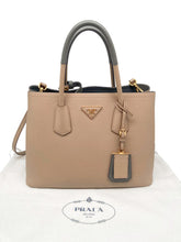 Load image into Gallery viewer, Two-Tone Double Medium Saffiano Leather Handbag