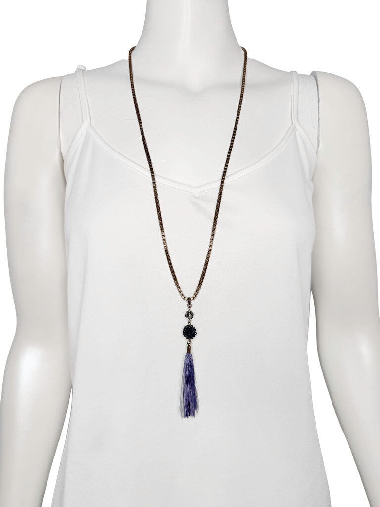 Long Chain Tassel Necklace