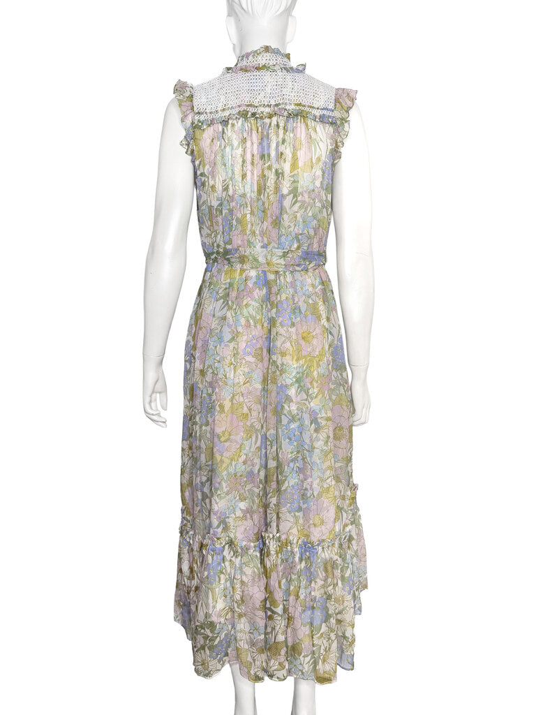 Silk Floral Maxi Dress Size 1