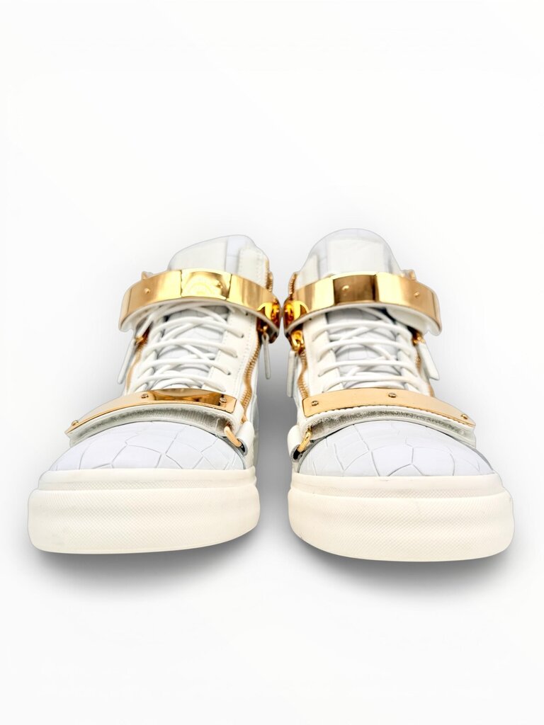 'Coby' White High Top Leather Sneakers Size 45 Mens