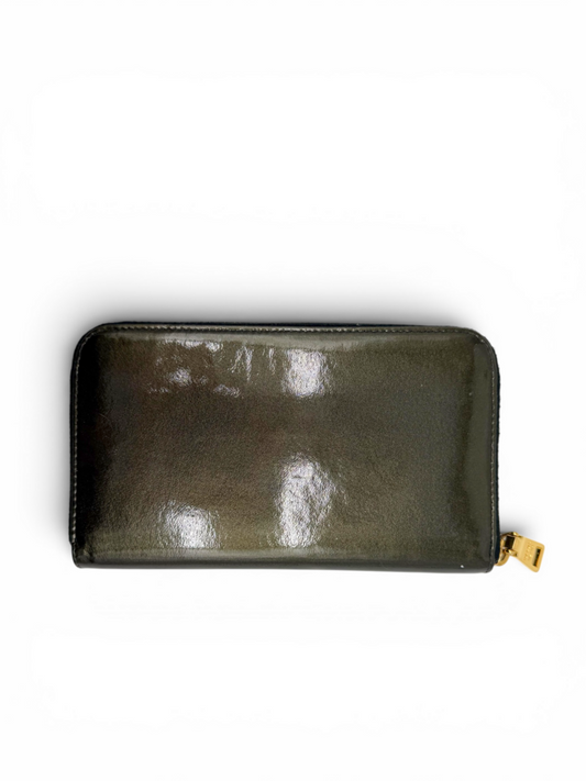 Patent Leather Zip Around Wallet & Box