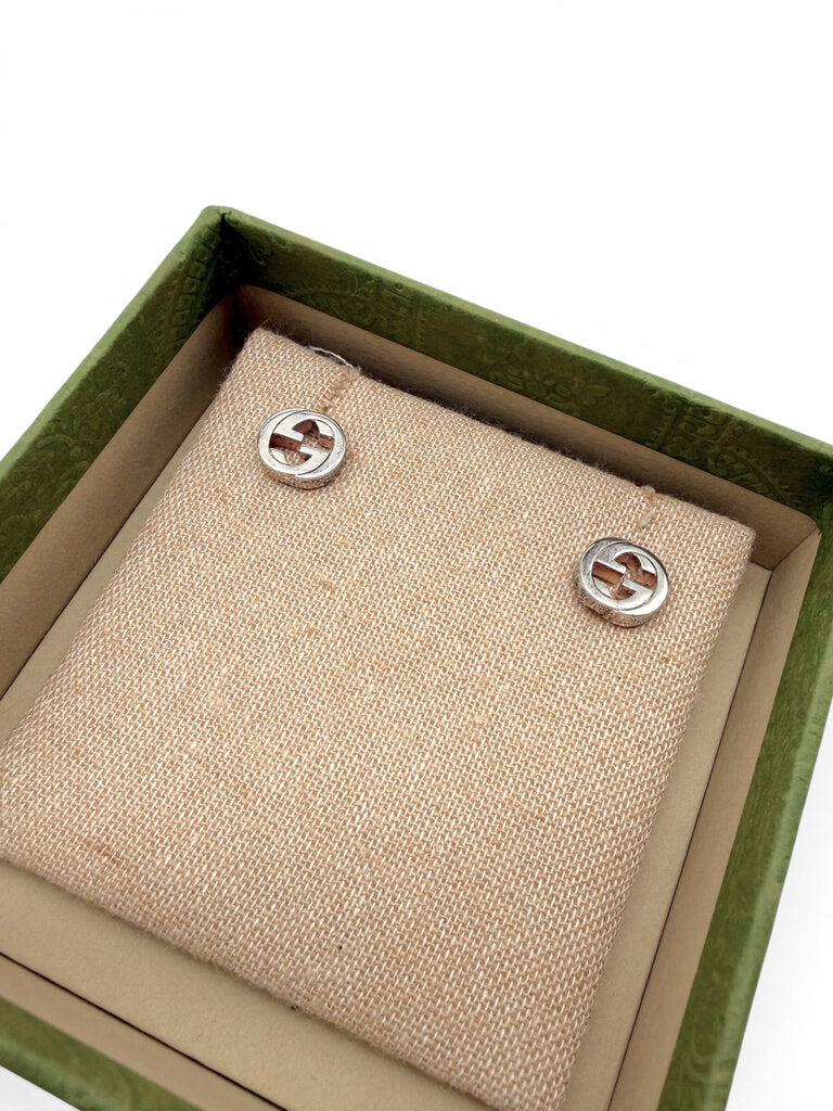 GG Interlocking Stud Earrings With Box