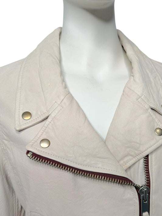Biker Leather Jacket Size 38