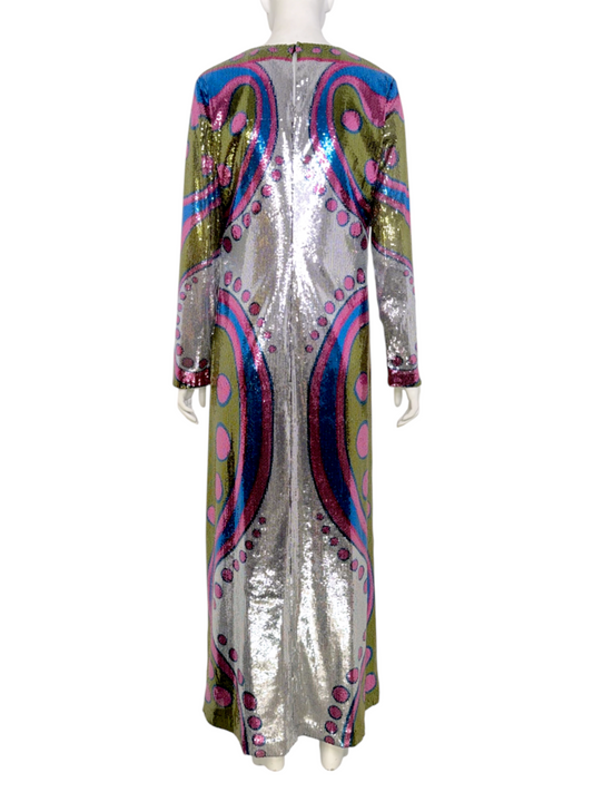 'Supremes Swing' Sequin Gown With Tags Size L