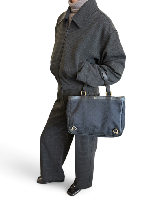 Canvas Abbey D-Ring Tote Bag With Dust Bag & Box