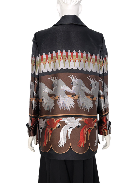 Silk Tailored Parrot Jacket Size 36