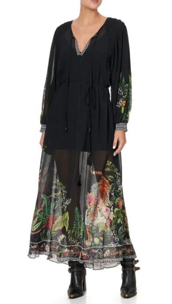 Camilla Smock Dress 'Raised With Wolves' Size L
