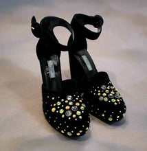 Load image into Gallery viewer, Prada Suede D&#39;Orsay Jewelled Heels Size 37
