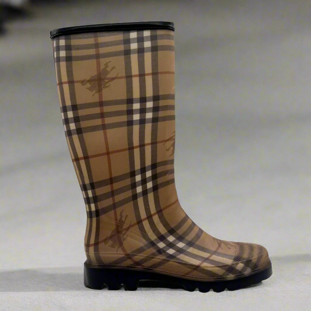 Burberry Nova Check Rain Boots Size 40