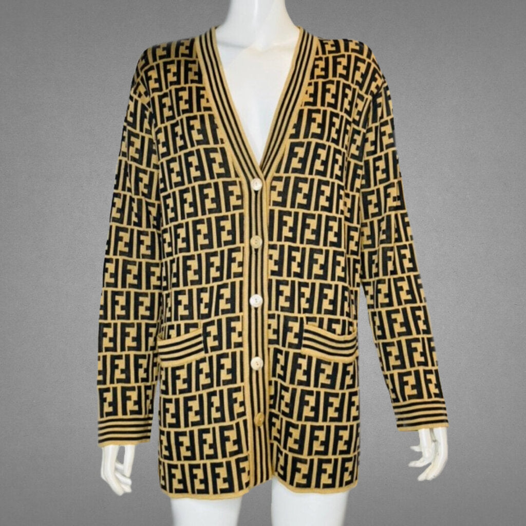 Fendi Vintage Zucca Cardigan Size 42