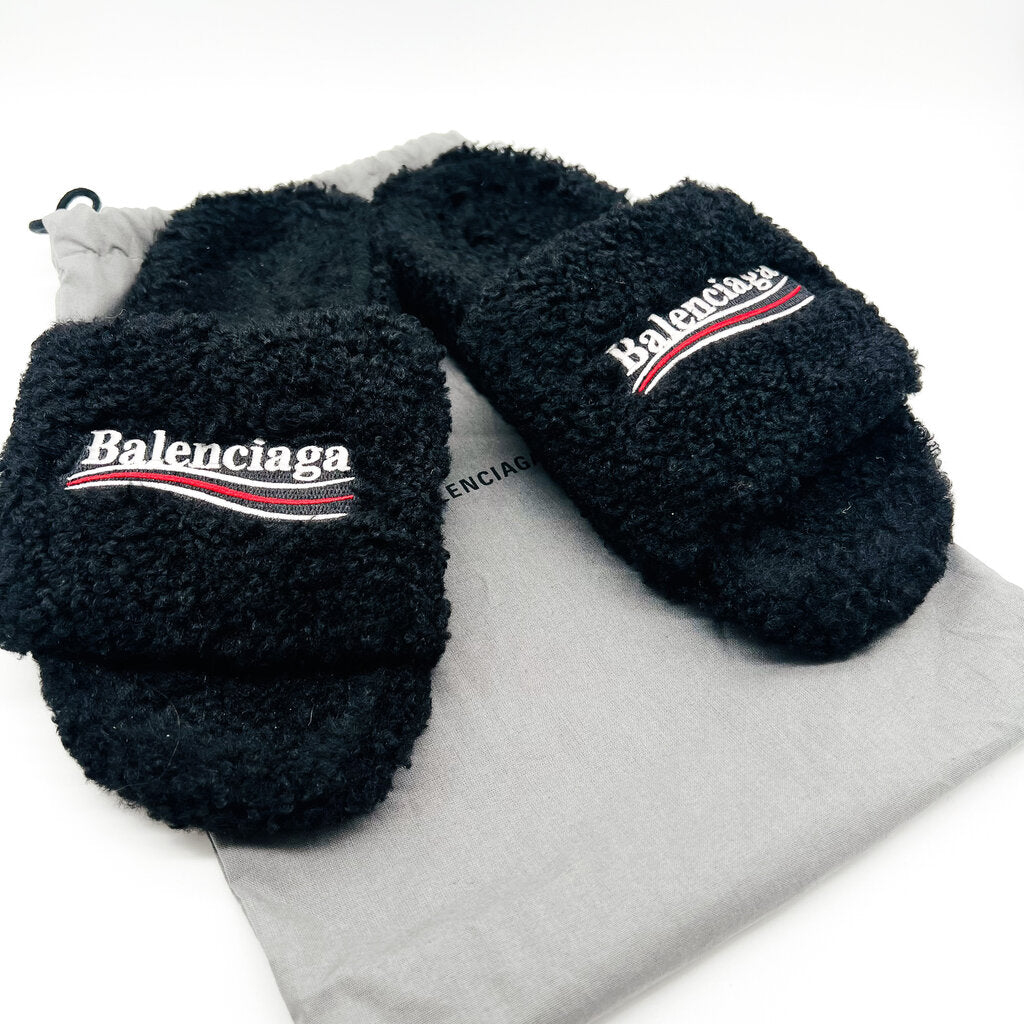 Balenciaga 'Furry Slide' Slides Size 41