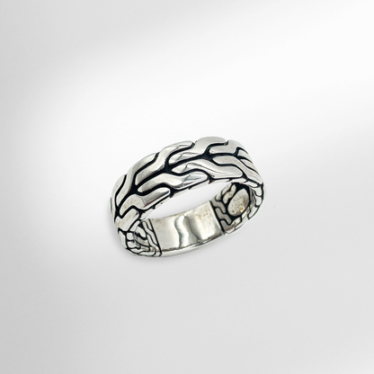 John Hardy Silver 'Carved Chain Band' Ring