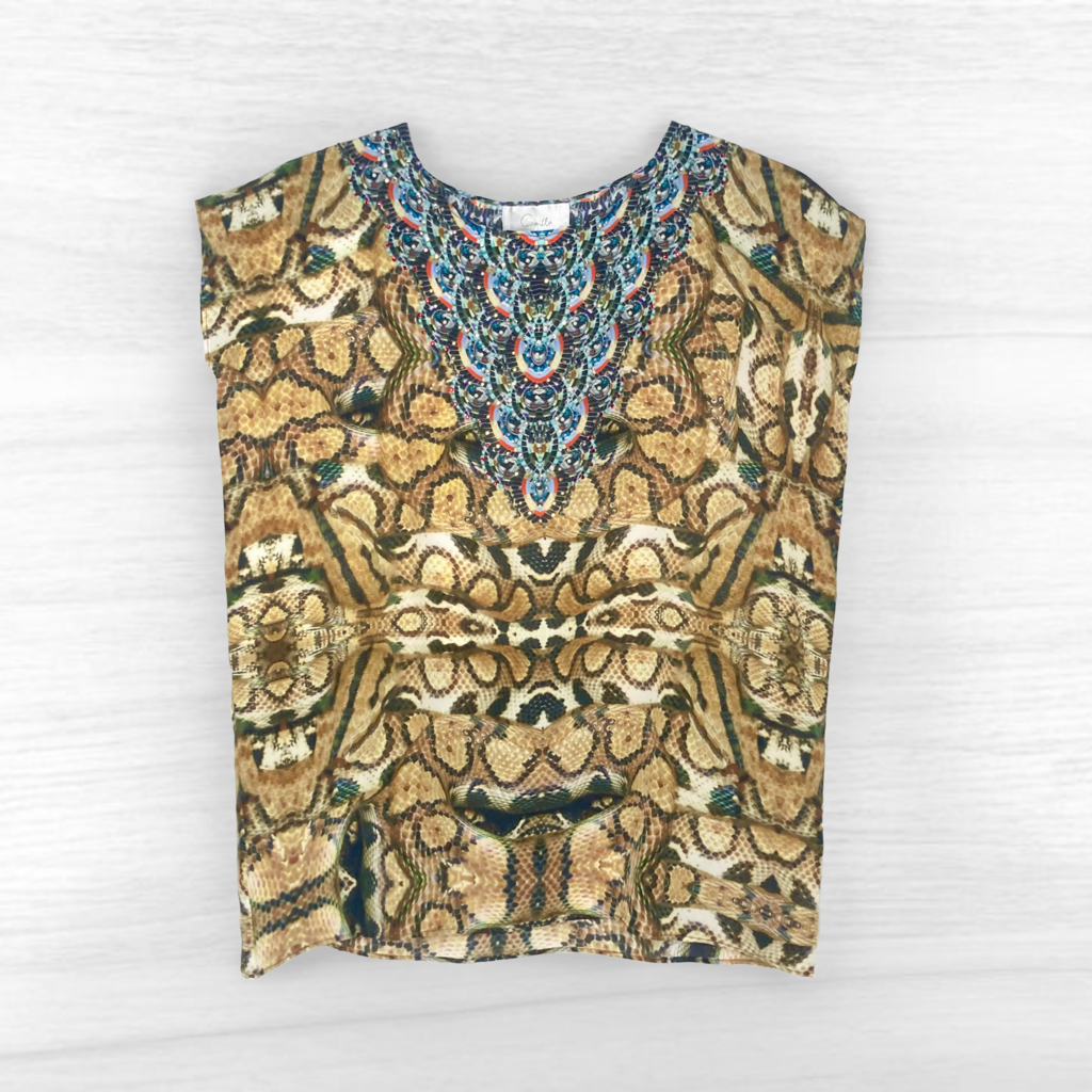 Camilla Printed Top with Snake Skin Design Size 6-8 Kids