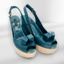 Load image into Gallery viewer, Louis Vuitton Espadrille Wedge Shoes Size 36.5
