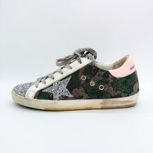 Load image into Gallery viewer, Golden Goose Superstar Lurex Camo Glitter Sneakers Size 37
