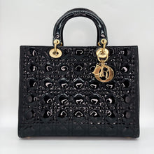 Load image into Gallery viewer, Christian Dior &#39;Cannage Large Lady Dior&#39; Patent Leather Handbag
