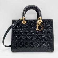 Load image into Gallery viewer, Christian Dior &#39;Cannage Large Lady Dior&#39; Patent Leather Handbag
