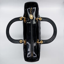 Load image into Gallery viewer, Christian Dior &#39;Cannage Large Lady Dior&#39; Patent Leather Handbag
