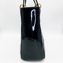 Load image into Gallery viewer, Christian Dior &#39;Cannage Large Lady Dior&#39; Patent Leather Handbag
