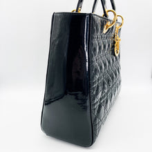 Load image into Gallery viewer, Christian Dior &#39;Cannage Large Lady Dior&#39; Patent Leather Handbag
