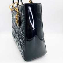 Load image into Gallery viewer, Christian Dior &#39;Cannage Large Lady Dior&#39; Patent Leather Handbag
