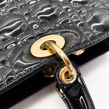 Load image into Gallery viewer, Christian Dior &#39;Cannage Large Lady Dior&#39; Patent Leather Handbag
