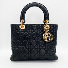 Load image into Gallery viewer, Christian Dior &#39;Cannage Medium Lady Dior&#39; Lambskin Leather Handbag
