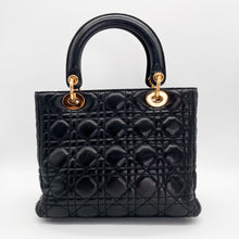 Load image into Gallery viewer, Christian Dior &#39;Cannage Medium Lady Dior&#39; Lambskin Leather Handbag
