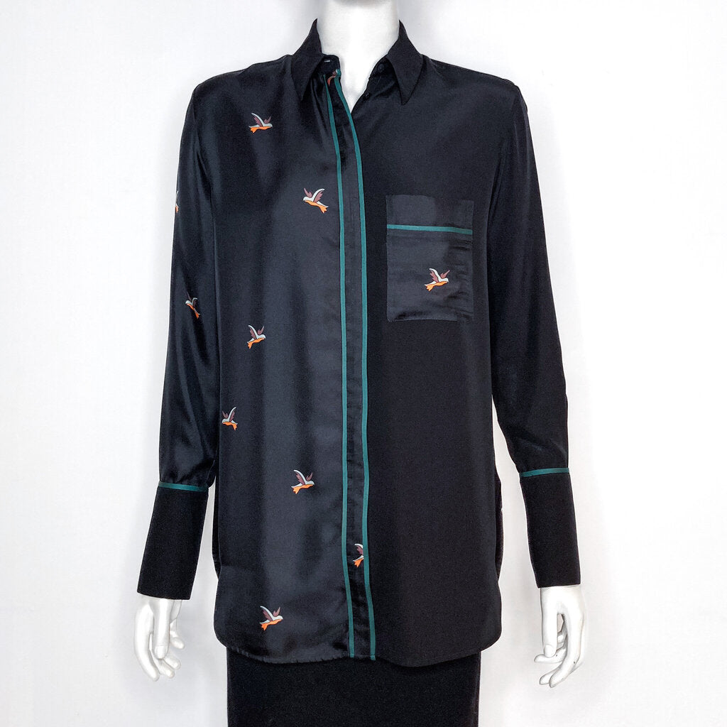 Victoria Beckham 'Hummingbird' Silk Top Size UK 8