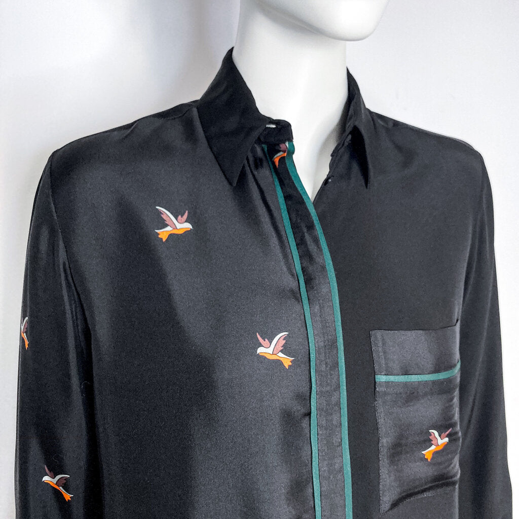 Victoria Beckham 'Hummingbird' Silk Top Size UK 8