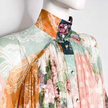Load image into Gallery viewer, Zimmermann ‘Wavelength’ Patchwork Floral Silk Top Size 0

