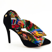 Load image into Gallery viewer, Moschino Heels Multi Coloured Ankle Tie Size 39
