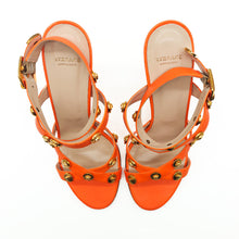 Load image into Gallery viewer, Versace Orange Leather Heels Size 39
