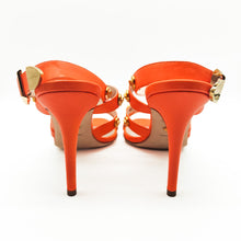 Load image into Gallery viewer, Versace Orange Leather Heels Size 39
