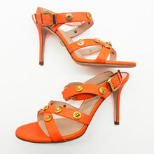 Load image into Gallery viewer, Versace Orange Leather Heels Size 39
