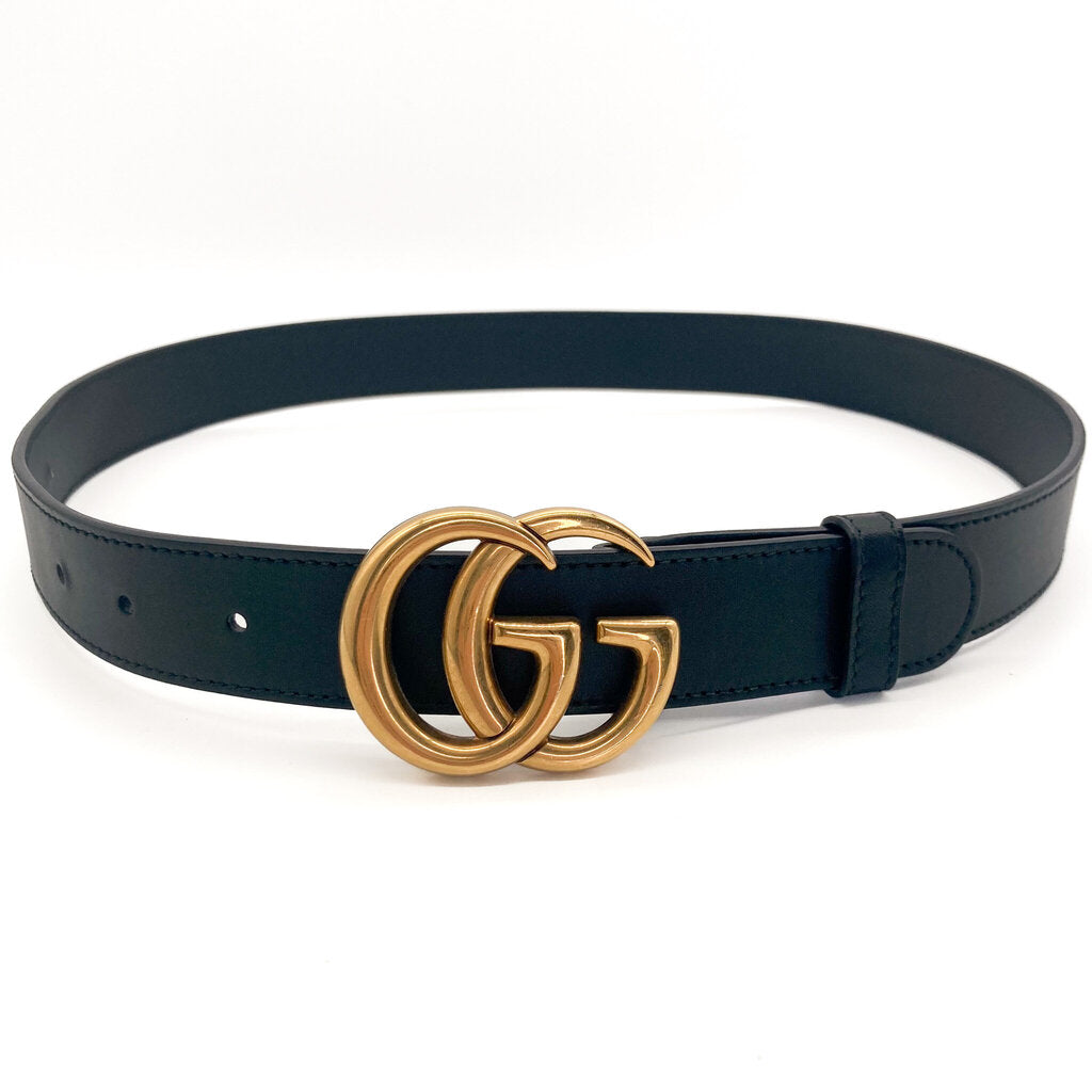 Gucci Marmont Double G Leather Belt Size 32