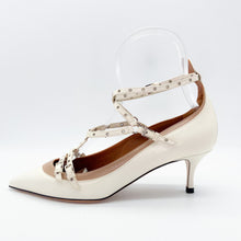Load image into Gallery viewer, Valentino Ivory Love Latch Caged Heels Size 39
