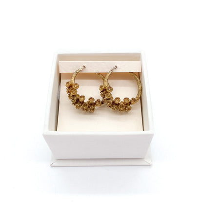 Abby Seymour 'Melaleuca Hoops' Brass Earrings