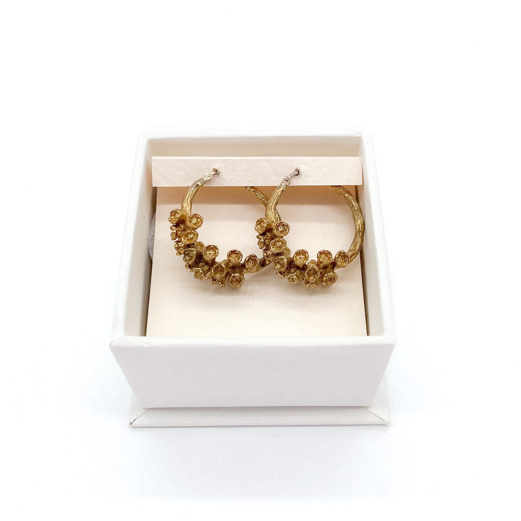 Abby Seymour 'Melaleuca Hoops' Brass Earrings